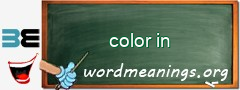 WordMeaning blackboard for color in